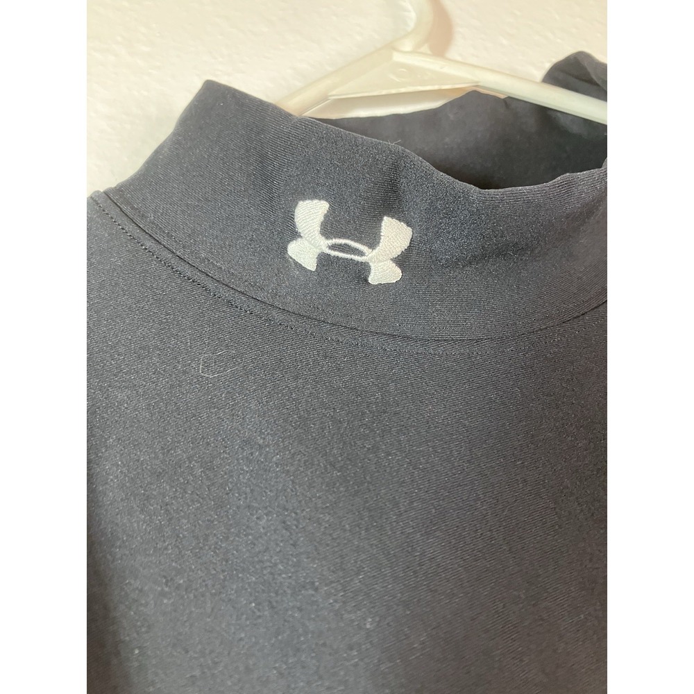 Under Armour Cold Gear Mock Neck Shirt Size 2XL Black Compression Long Sleeve - Picture 2 of 9